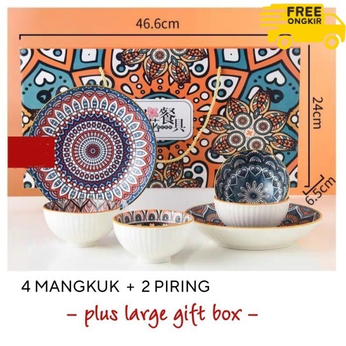 

✨LARIS✨ -Kado Nikah/Kado Pernikahan Hampers Set Ceramic Bowl Plate Set/Hadiah - Model 5