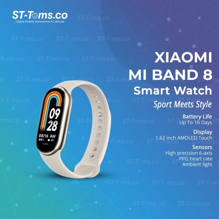 TERBARU Xiaomi Mi Band 8 / MiBand 8 / Smart band 8 Smartwatch - Gold