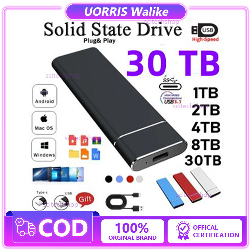 NEW SSD Laptop Portable SSD External SSD Eksternal dengan Kapasitas SSD 1TB/4TB dan Kecepatan