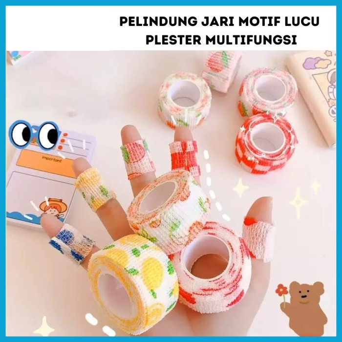 

[Tokome23] COD Pelindung Perekat Jari Finger Tape Plester Multifungsi Motif Lucu