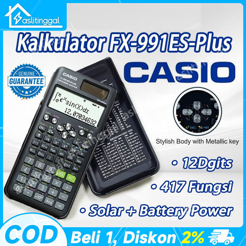 

Kalkulator Scientific Casio ilmiah FX-991EX/991ES-Plus Calculator Scientific Casio Kalkulator Casio Scientific 417 Fungsi/Dua Sumber Tenaga Baterai Dan Tenaga Matahari/40 Konstanta Rumus