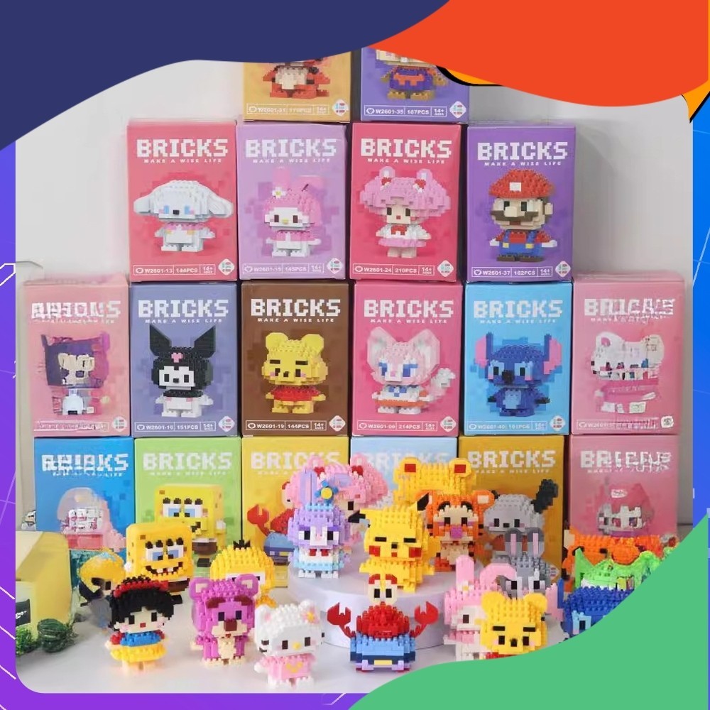 Promo Bricks Blok Susun Bangunan DIY Mini Model Kartun Nano Block Toys Gratis Ongkir