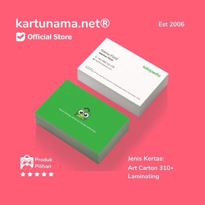 

[KUALITAS TETBAIK] Kartu Nama Laminasi / Laminating (Lebih Tahan Air) - Cetak 1 Sisi, Sudut Lancip