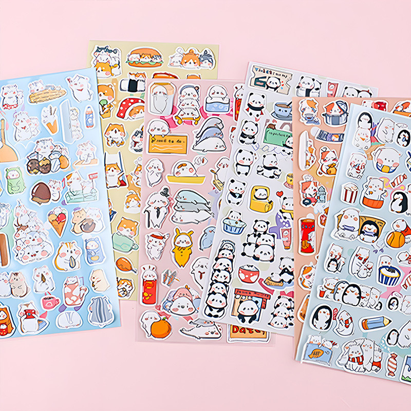 

Stiker Buku Besar Tangan Alat Tulis Hewan Kartun Stiker Dekoratif DIY Hadiah Album Foto MG