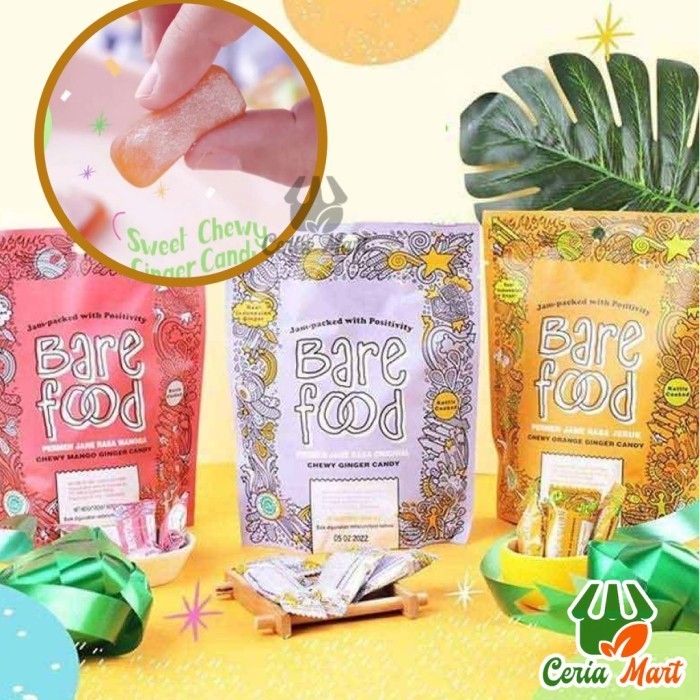 

Bare Food Chewy Candy Permen Jahe 90 gr Original Mangga Jeruk Kenyal