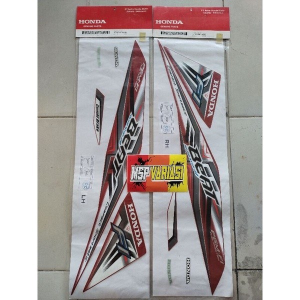 Striping Motor Honda Beat Fi 2015 Merah Idiling Stop Original AHM ( 871X0 K25 610ZBR dan 1