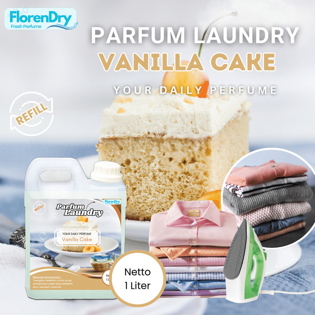 Parfum Laundry Vanila Cookies ( Vanilla ) | Pewangi Laundry Pakaian Harum Wangi Awet Tahan Lama | Uk