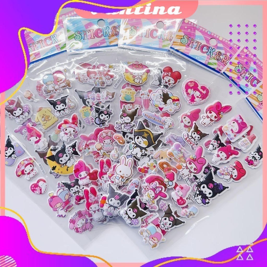 

Stiker Timbul Sanrio 3D/ Stiker Karakter Saneio Lucu / Stiker Mainan Anak Tempel Perempuan Lucu