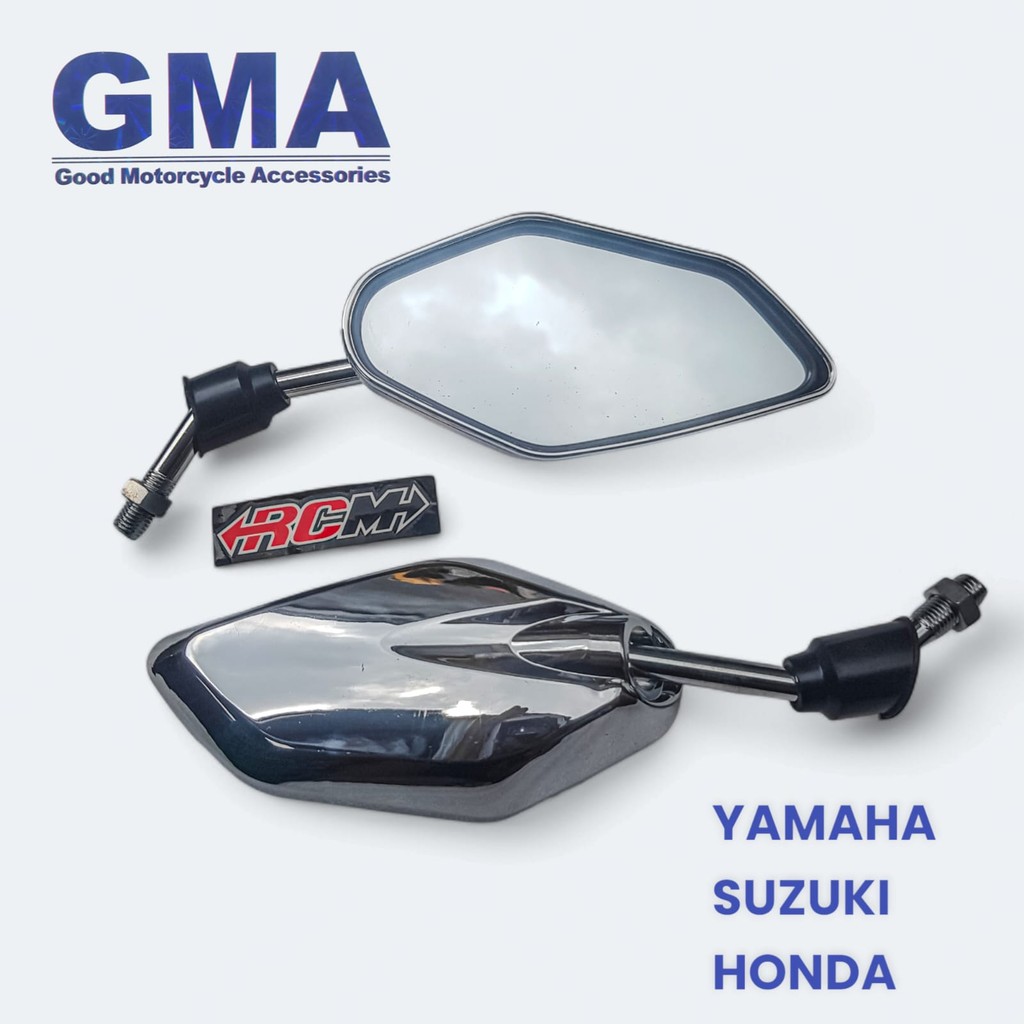 SEPASANG KANAN KIRI MIRROR MIROR SPION KACA SEPION UNIVERSAL MODEL MINI JUPITER VARIASI GMA TANGKAI 