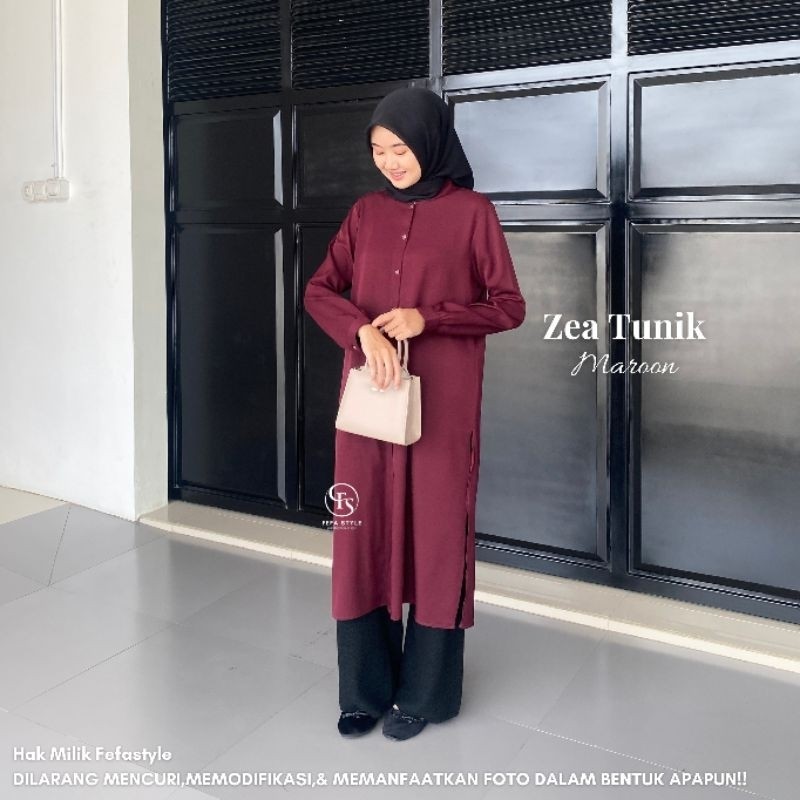 LONG TUNIK WANITA - ZEA TUNIK BAHAN SYAKILA PREMIUM