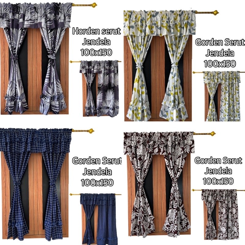 GORDEN JENDELA SERUT 100x150 gorden serut jendela gorden jendela aesthetic - gorden jendela panjang 