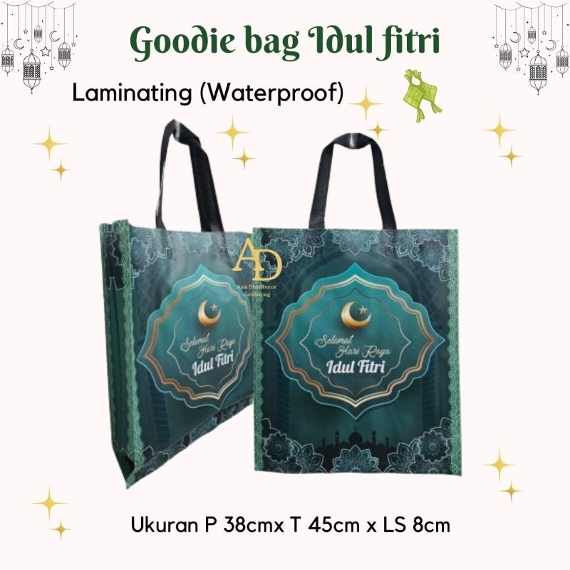 

[ PROMO ] GOODIE BAG LAMINASI LEBARAN [LUSINAN 12 PCS] TAS HAMPERS IDUL FITRI/TAS SPUNBOND