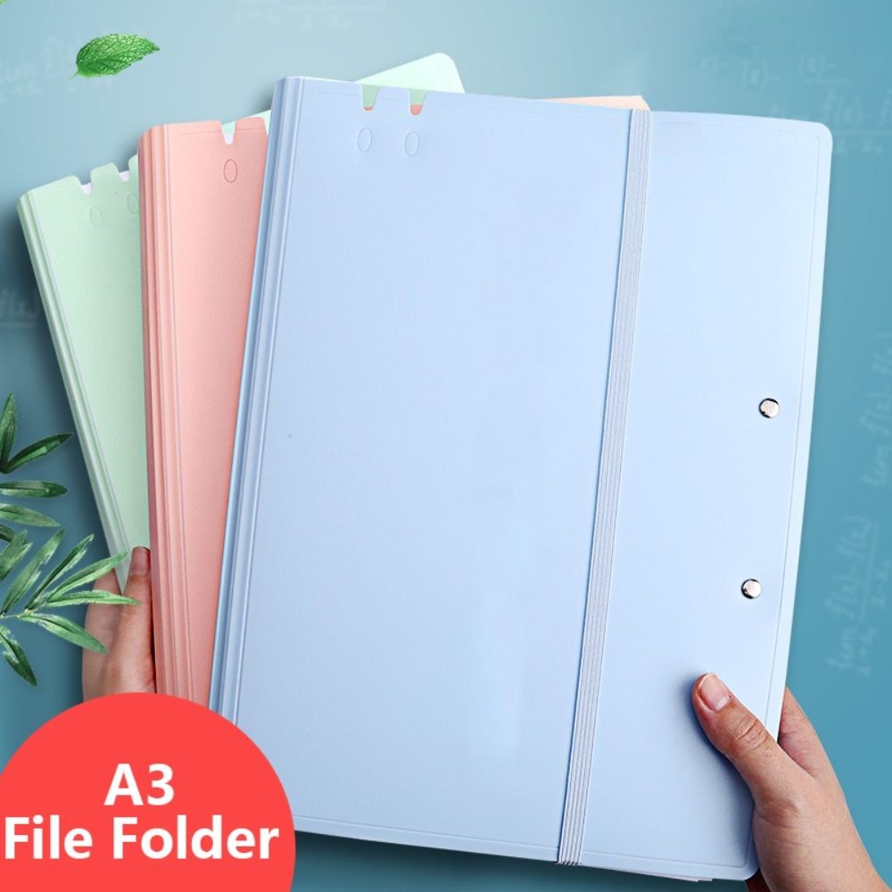 

Multifunctional Strap Design A3 File Folder Multifunction Exam Paper Storage Clip Document Classification Organizer Stationery