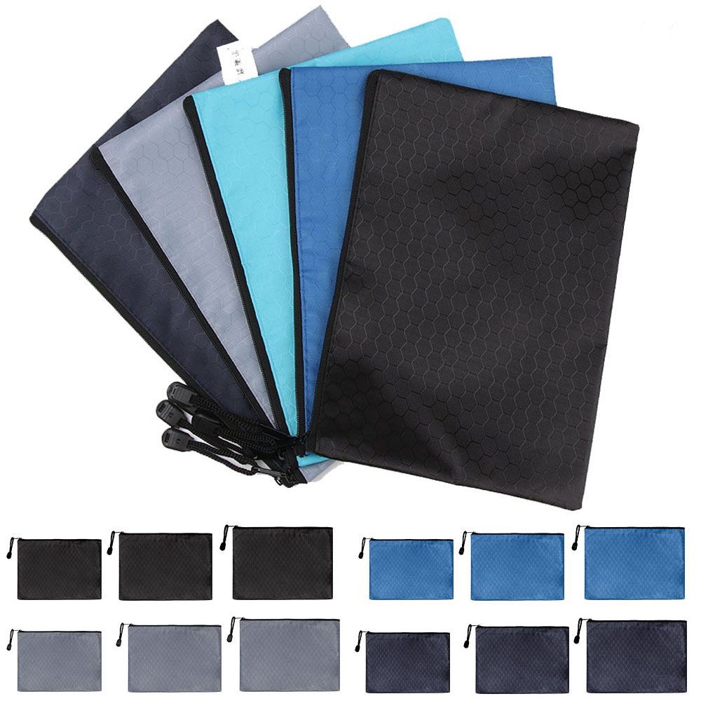 

A4 A5 B6 Document Bag Oxford Cloth Waterproof Zipper Bag Stationery Bag File Folders Information Bag Office School Supplies