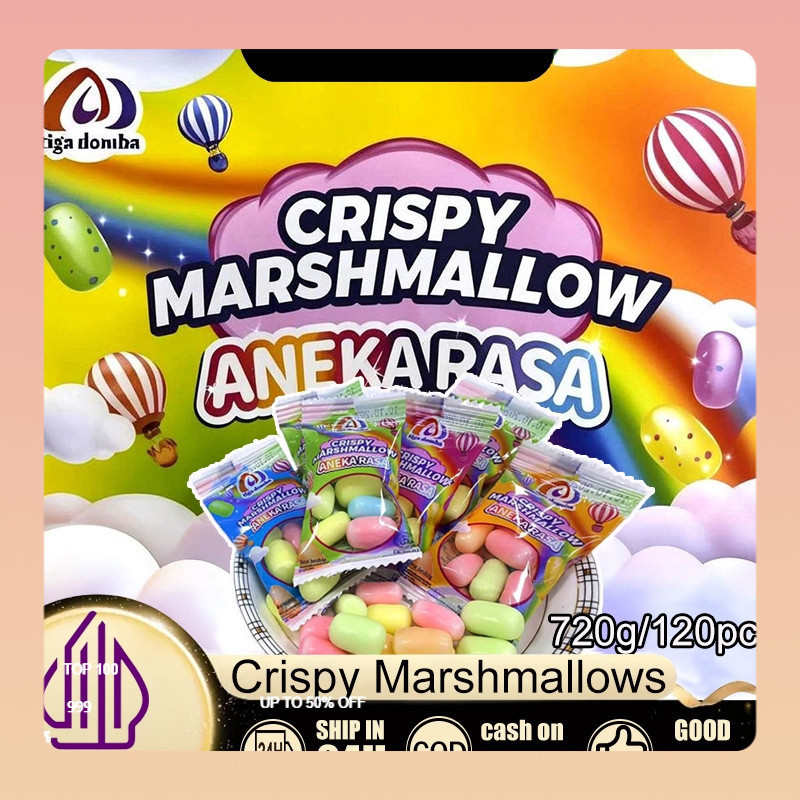 

[Pengiriman 24 jam] Halal Crispy Marshmallows Aneka Rasa candies buah Strawberry Jeruk Bluberry Lemon Apel