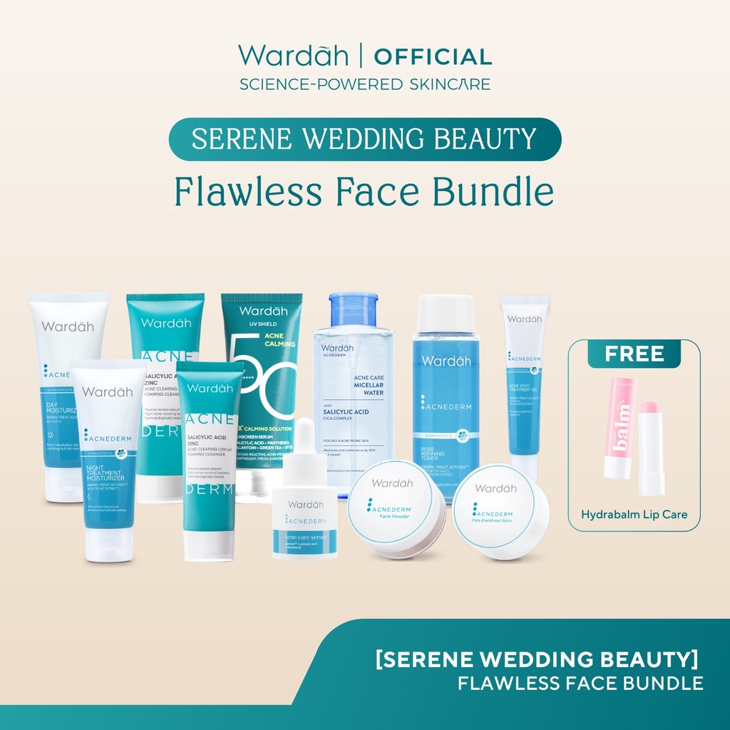 [PAKET SESERAHAN] WARDAH Serene Wedding Beauty Skincare - Paket All Regime Acne, Crystal Secret, Ren