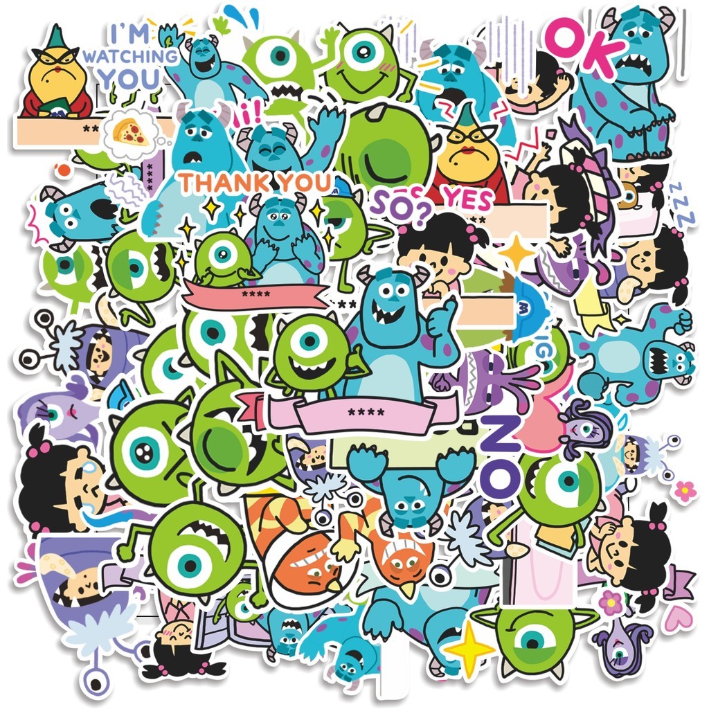 

COD 50 Pcs Stiker Monsters, Inc V2 Lucu Anti Air Untuk Dekorasi Notebook Sepeda Skateboard Handphone