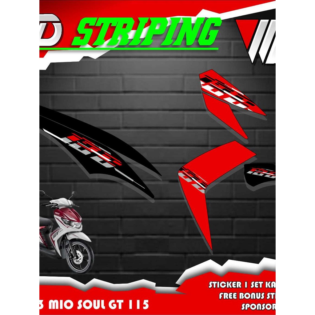 02003 Striping sticker sepeda motor mio soul gt 115 motif desain vietnam keren