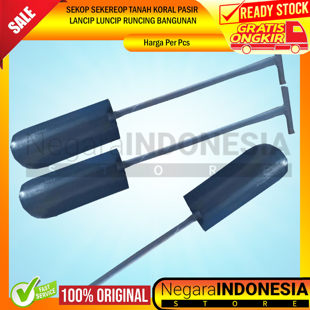 Skop Besi Sekop Kecil Pasir Tanah Pendek Ujung Runcing Serokan Garuk Lempak Landuk Pacul Full Besi S