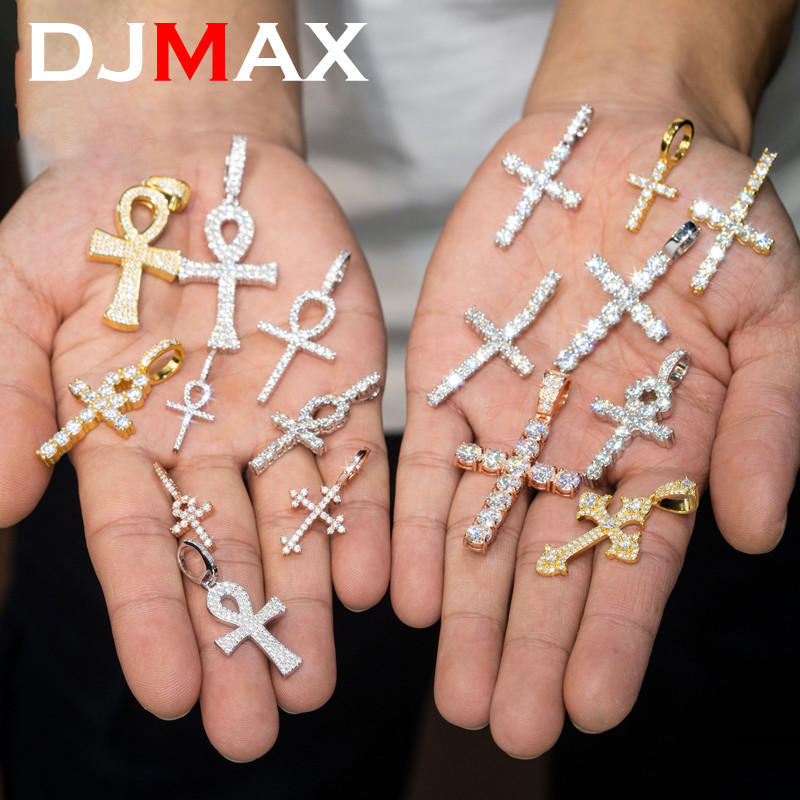 Cross Hip Hop Moissanite Diamond Pendant Without Chain For Women 925 Sterling Silver Full Moissanite