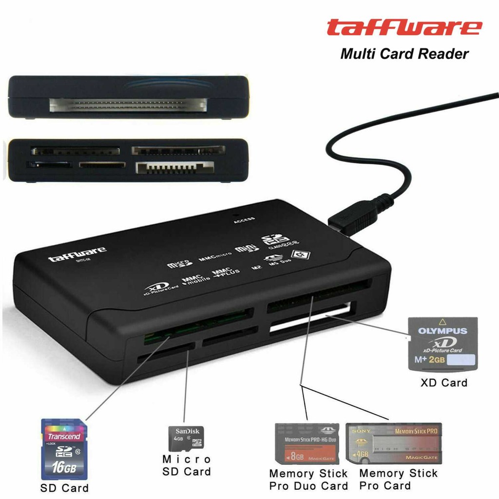 AShop Card Reader USB 2.0 USB Hub MicroSD MMC SD SDHC XD Card