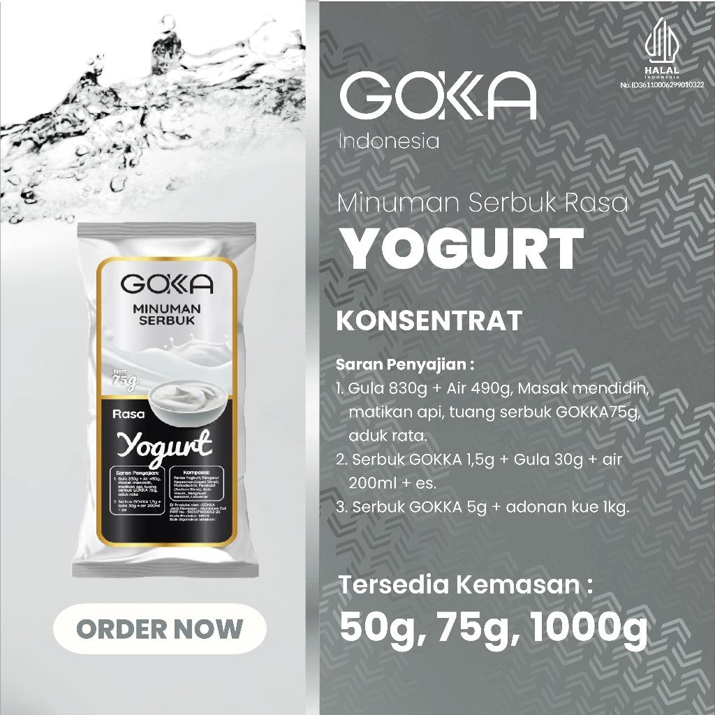 

Gokka Powder Drink / Bubuk Minuman Gokka Rasa Yogurt Kemasan 50gr