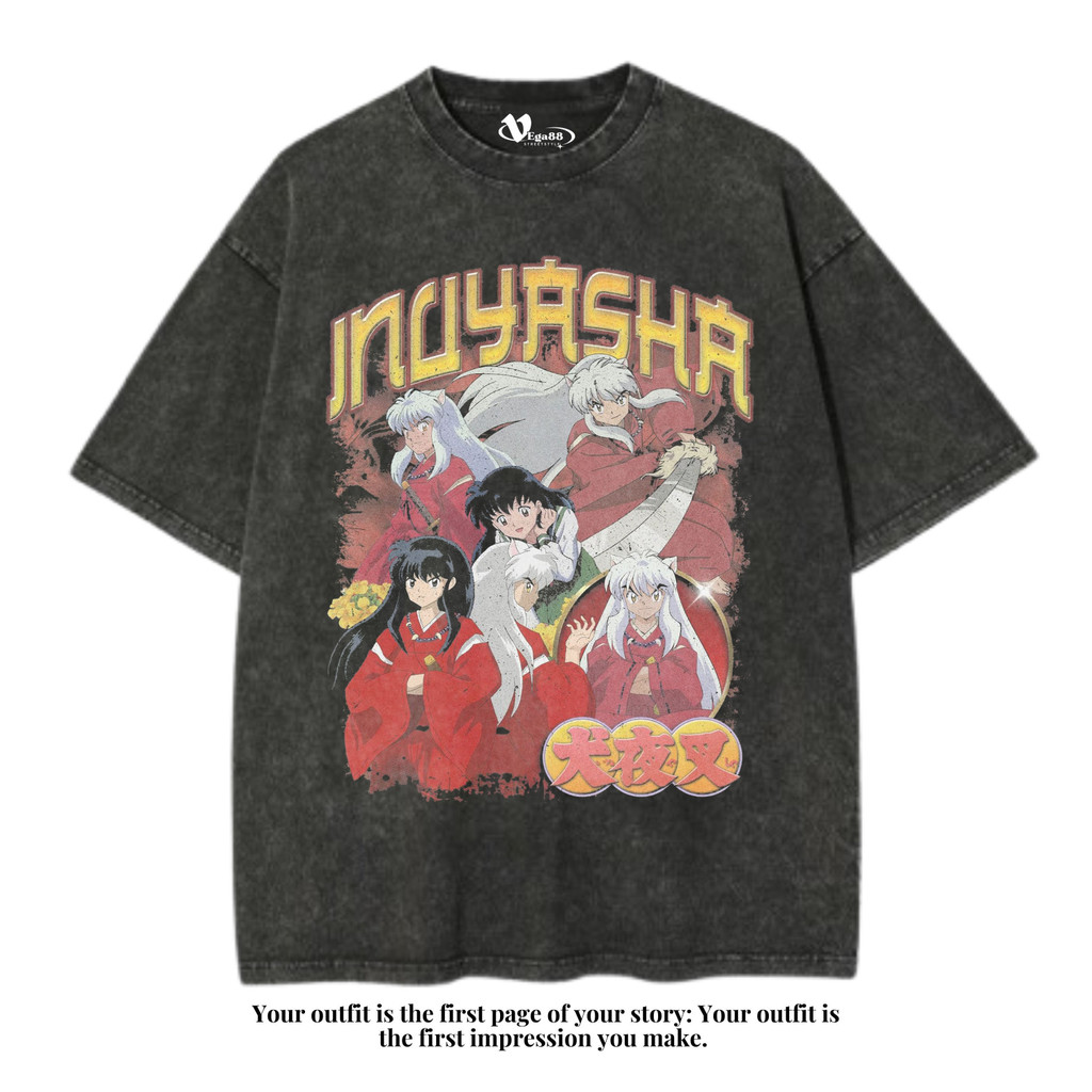 VEGA88 *Inuyasha* Kaos oversize | t-shirt oversized | kaos washed | washing | vintage tee