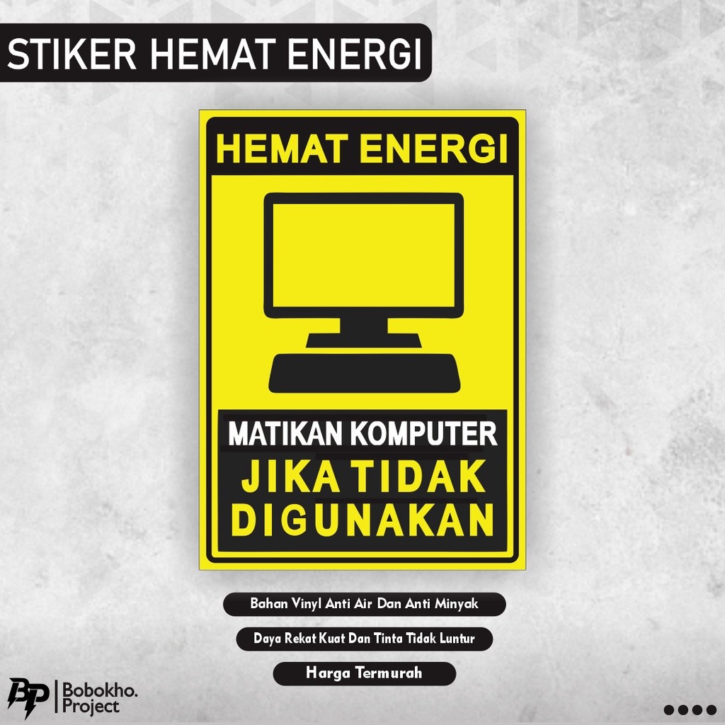 

Stiker Matikan komputer / sticker matikan listrik hemat energi / sticker matikan perangkat