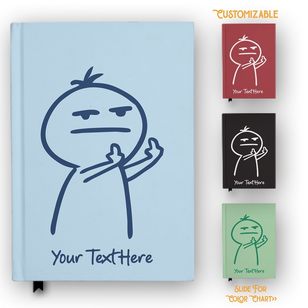 

Buku Tulis Catatan Notebook Flipping Off 1 Custom Nama Jurnal Diary Planner Hardcover A5 A6