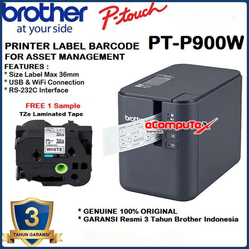 

PRINTER LABEL BROTHER PT-P900W PTOUCH BARCODE PTP900 P900 W [WIFI] - ORI - RESMI