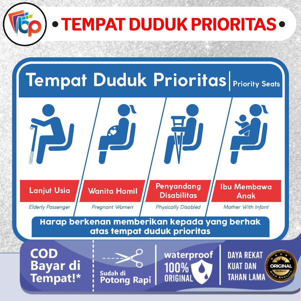 

Stiker Tempat Duduk Prioritas - Stiker Peringatan Utamakan duduk prioritas