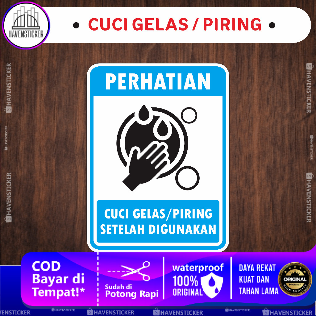 

Stiker Anti Air Cuci Gelas / Piring Setelah Digunakan Laminasi Glossy