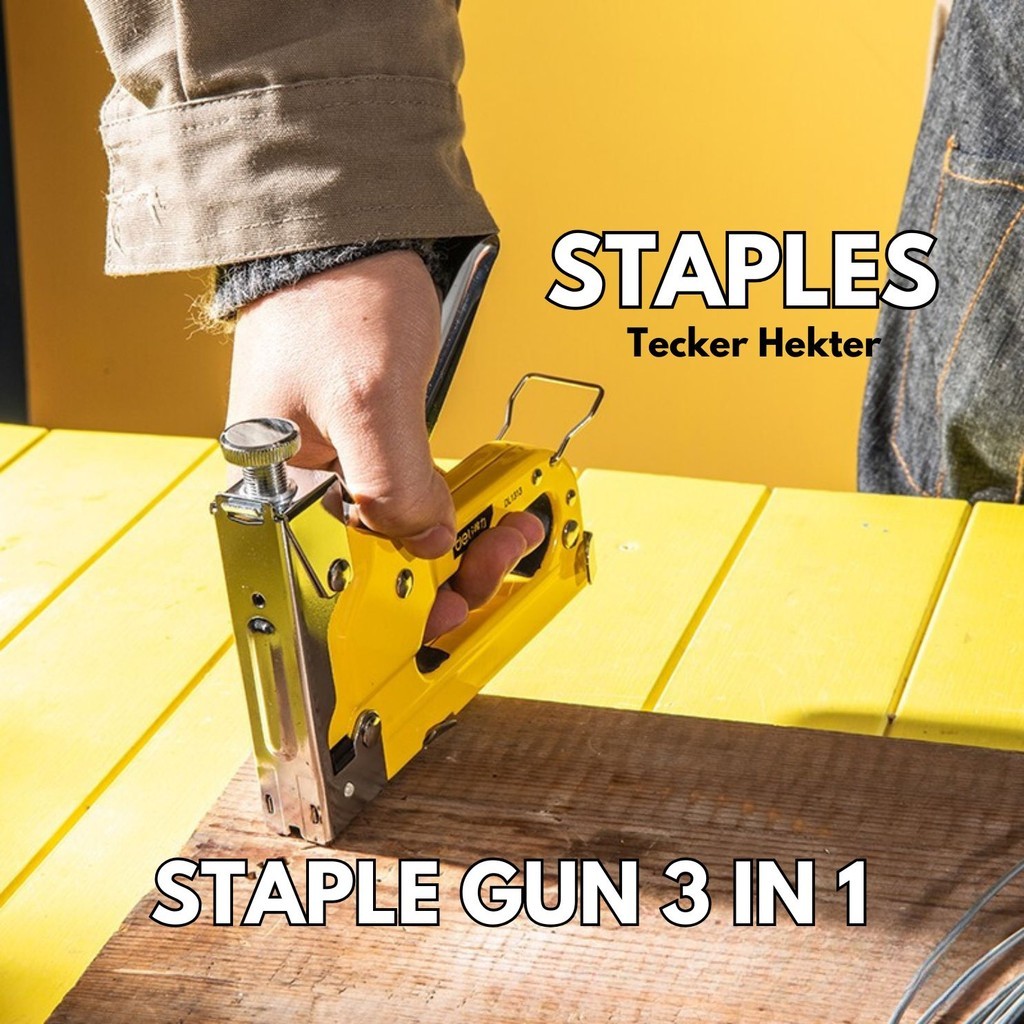 

Staple Gun 3 in 1 Tecker Hekter Deli Staples Tembak Chromium Molybdenum Premium 3 Jenis Staples BR063