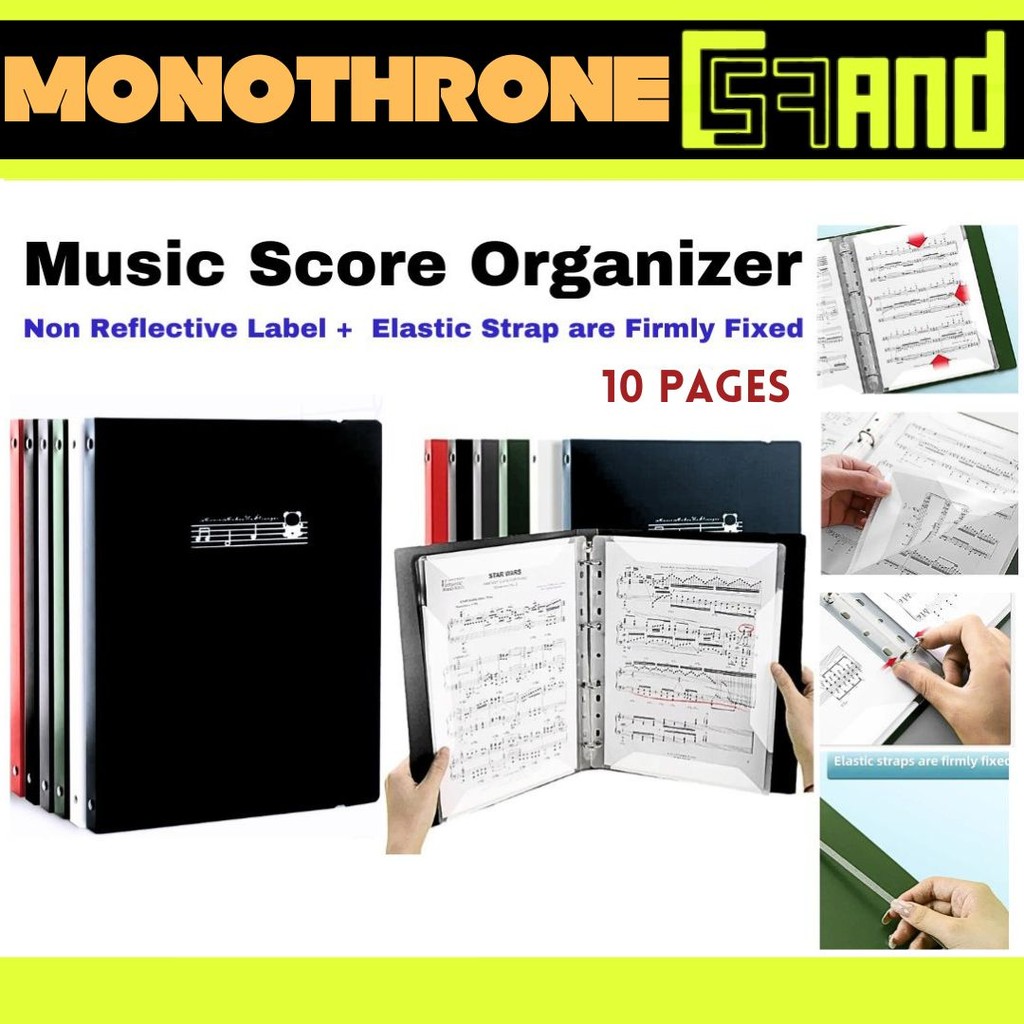 Folder File Kertas Not Partitur Partiture Musik Music Buku Holder Music Score Organizer Map Menyimpa