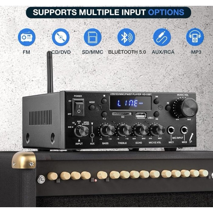 (Model Terbaru 2023)Bluetooth EQ AudioAmplifier KERNDY KS-33BT NEW2023