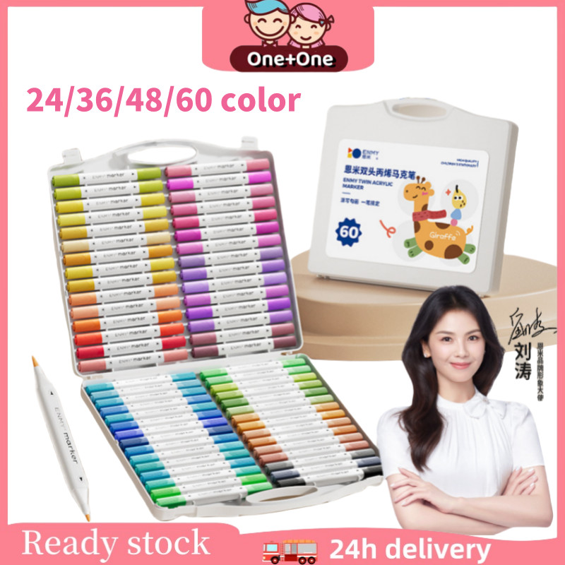 

CTK031 CODOne+One ENMY Marker Akrilik 24/36/48/60 Warna Set Marker Akrilik Pemula Seni Warna Cerah