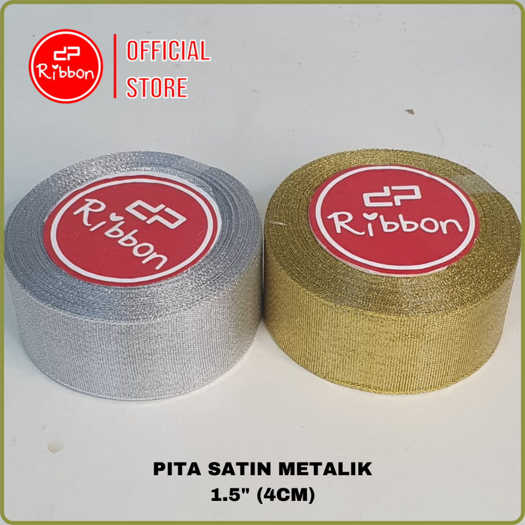 

1 Roll Pita Emas/Perak 1-1/2" 4cm (Gold/Silver Ribbon 1,5 inch)
