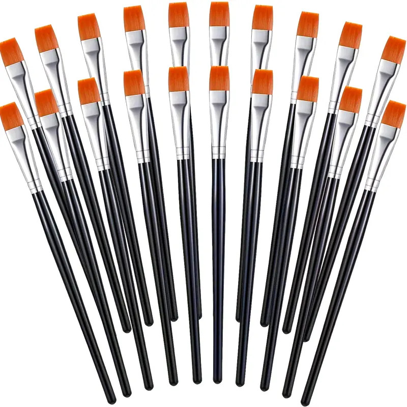 

10pcs Flat Paint Brushes Acrylic Paint Brush Artist Craft Paint Brushes Watercolor Small Brush Bulk Painting Brush