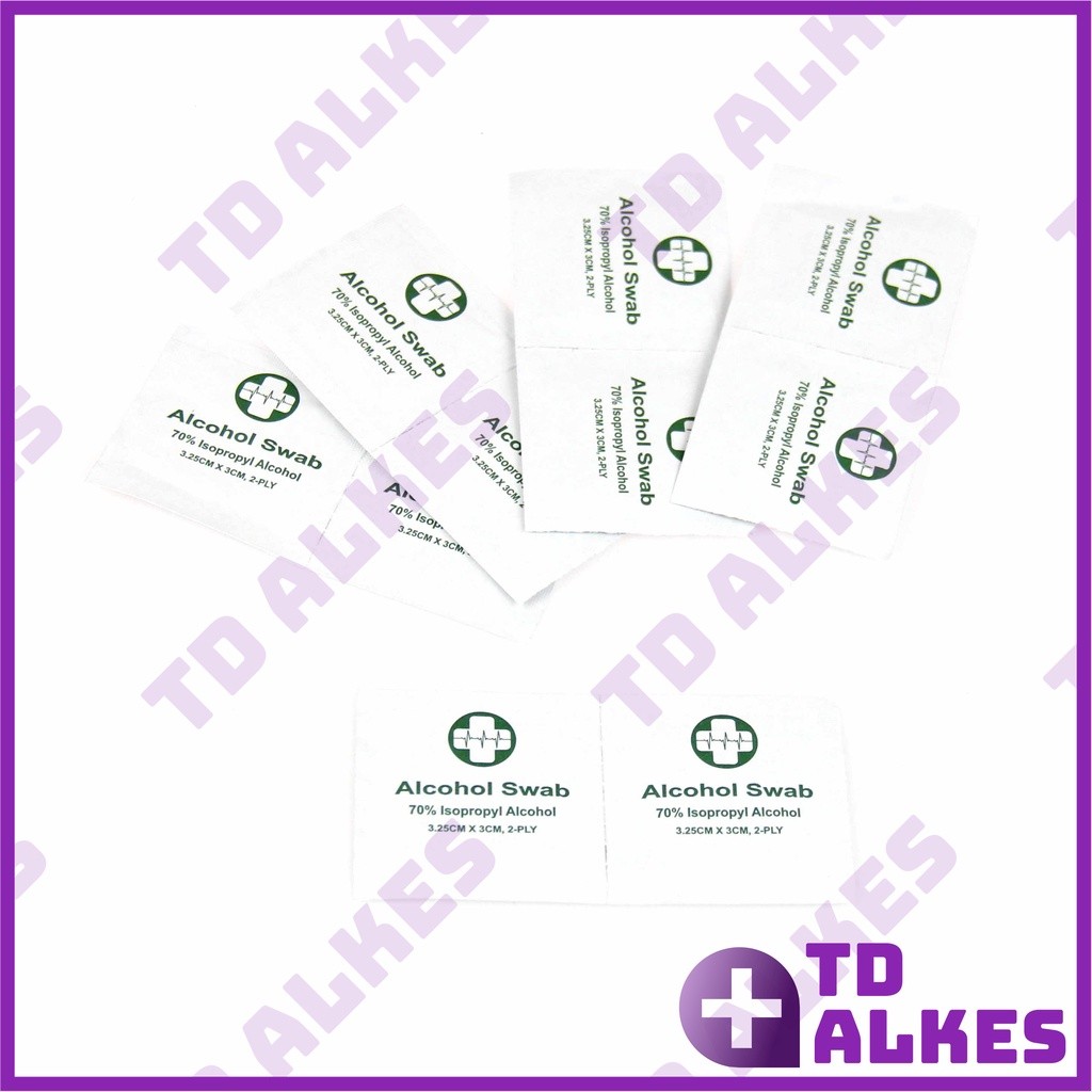 Alkohol Swab Tissue Alcohol Pembersih Tisu Kapas Swaps Pads Isi 200