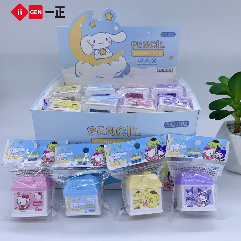 

24/48pcs Sanrio Pencil Sharpener Kawaii Hello Kitty Student Double-Hole Pencil Sharpener Stationery School Supplies Wholesale
