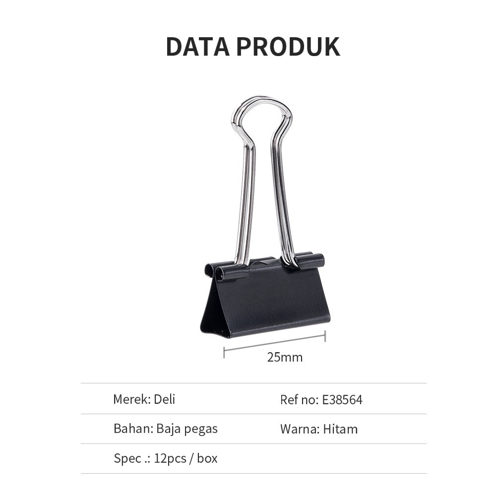 

Deli E38564 Binder Clip 25Mm (111)