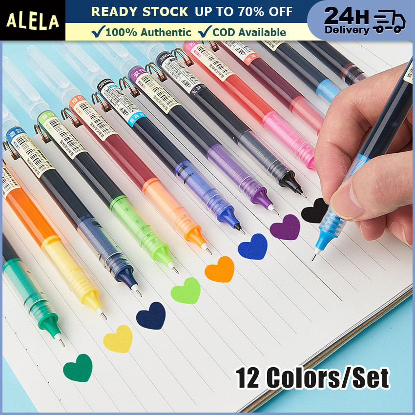 

Pulpen Gel Warna Warni 1 Set Isi 12 Colors Gel Ink Pen