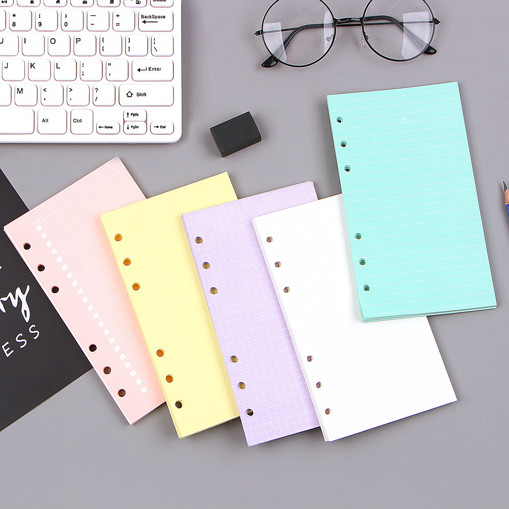 

Fashion Colorful Notebook Accessories A5 A6 Solid Color Planner Inners Filler Papers 40 sheet/ Set Inside