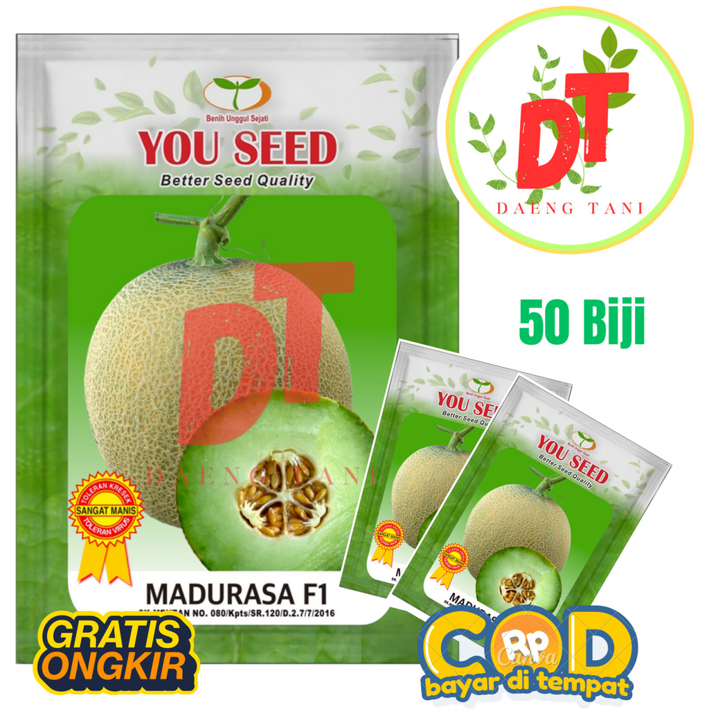 Benih Bibit Melon Madu Tahan Virus MADURASA F1 50 Biji Cap You Seed