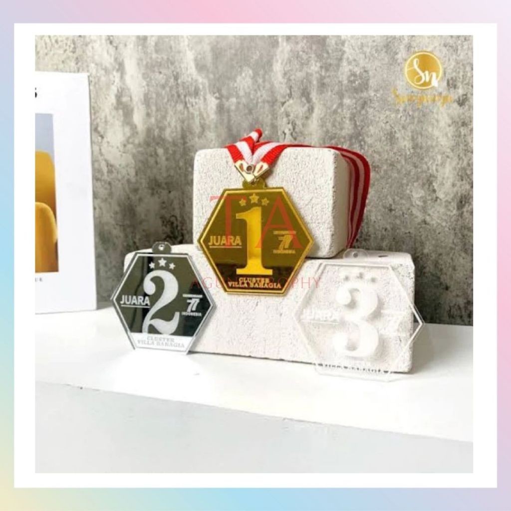 Medali Emas Akrilik Gold Medali Akrilik Gold Medali Emas Grafir Medali Akrilik