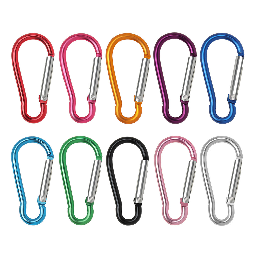 

5/10/50/100pcs Aluminum Carabiner Key ain Clip Outdoor Camping Keyring Snap Hook Water Bottle Buckle Kit Climbing Accessories