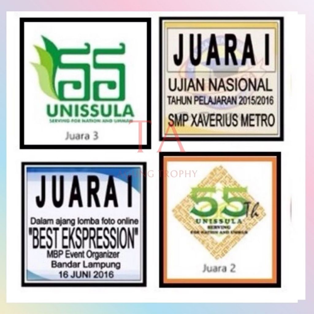 Stiker Piala - Tulisan Piala - Plakat Piala - Jual tulisan piala - Jual stiker piala - Jasa Design