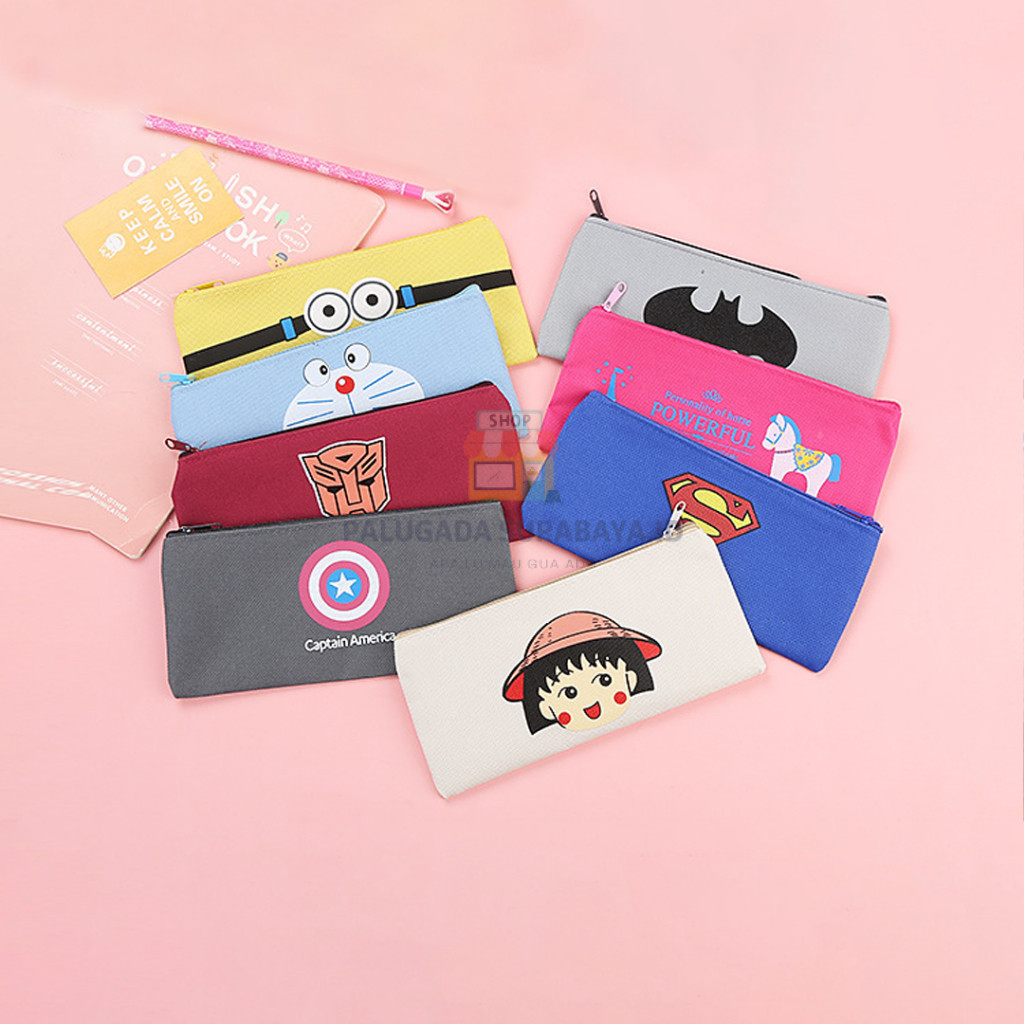 

⭐ PGS ⭐ Tempat Pensil Pulpen Kain Kanvas Pouch Dompet Kosmetik