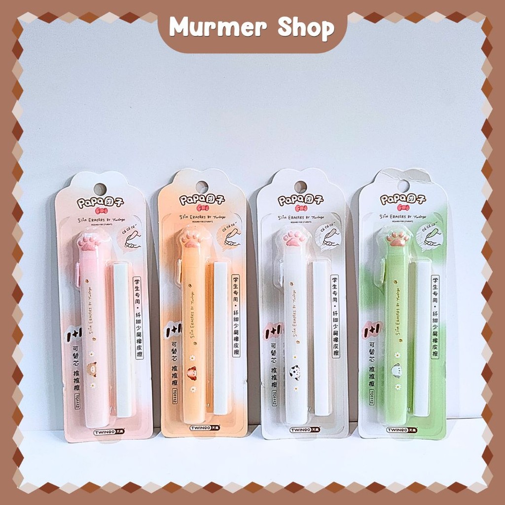 

Penghapus Mekanik Twingo Papa TG1112 Slim Erase Mechanical Depressible Refill Setip Stip