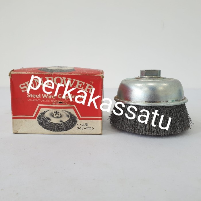 SIKAT MANGKOK 5" SUNPOWER STEEL WIRE CUP BRUSH SUN POWER AN-153 AN 153